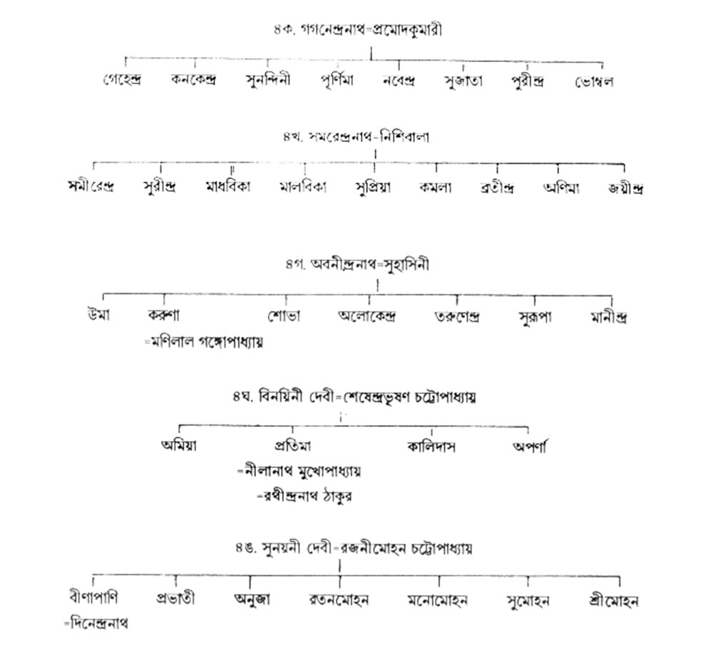গিরীন্দ্রনাথ থেকে চার পুরুষের একটি বংশলতিকা