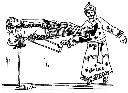 বগলে ডাণ্ডা গুঁজে শূন্যে ভাসার কৌশল