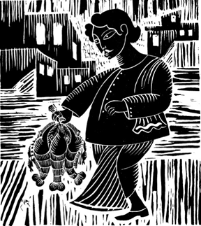 চিংড়ি হাতে বাবু। পূর্নেন্দু পত্রী