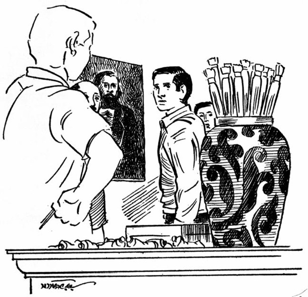 চন্দ্রশেখর নিজেকে এঁকেছেন বিলিতি পোষাকে